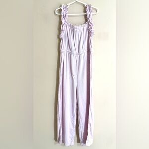OLD NAVY Girls Wide Leg Jumpsuit M (8) Wisteria Mist Ruffle Straps Cute